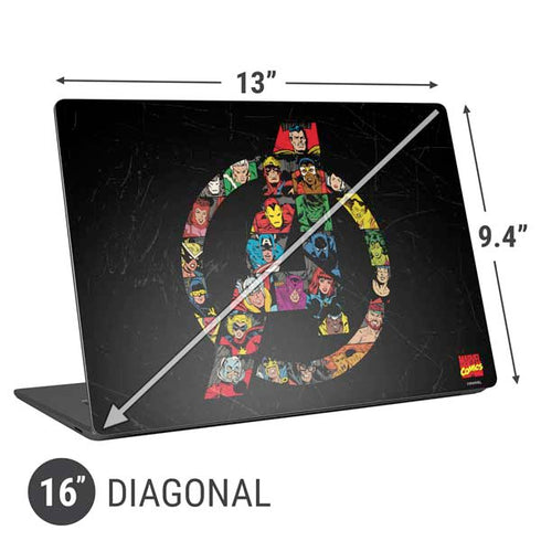 Marvel Classic Comics Avengers Logo Universal Laptop 16in (13 x 9.4in) Skin